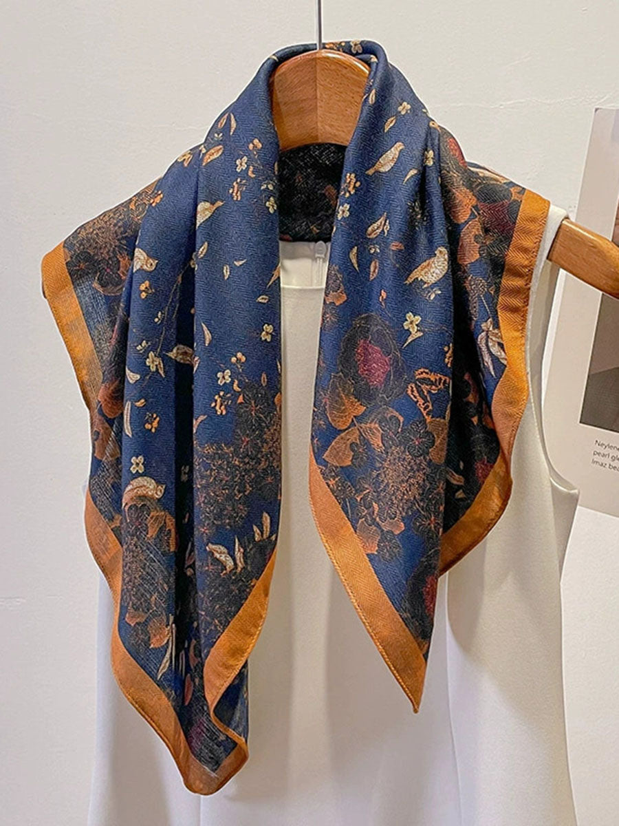 Animal Printed Flower Print Shawl&Scarf