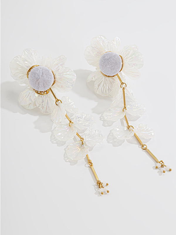 Beaded Flower Shape Earrings Accessories