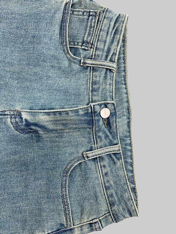 Flared Pants Floral Printed High-Waisted Pockets Jean Pants Bottoms