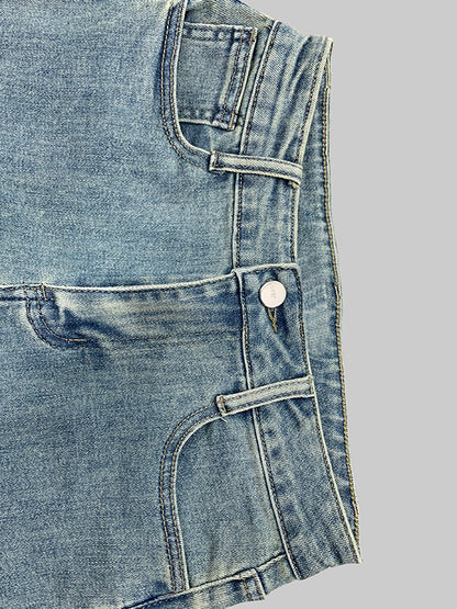 Flared Pants Floral Printed High-Waisted Pockets Jean Pants Bottoms