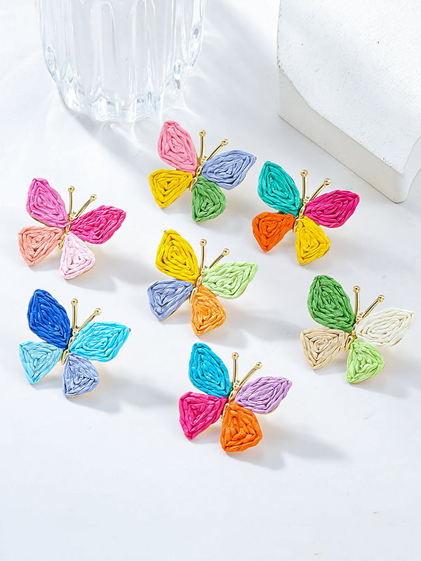 Boucles d'oreilles pendantes en forme de papillon 