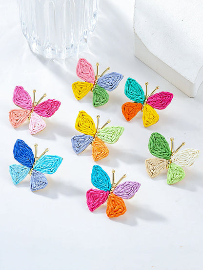 Boucles d'oreilles pendantes en forme de papillon 