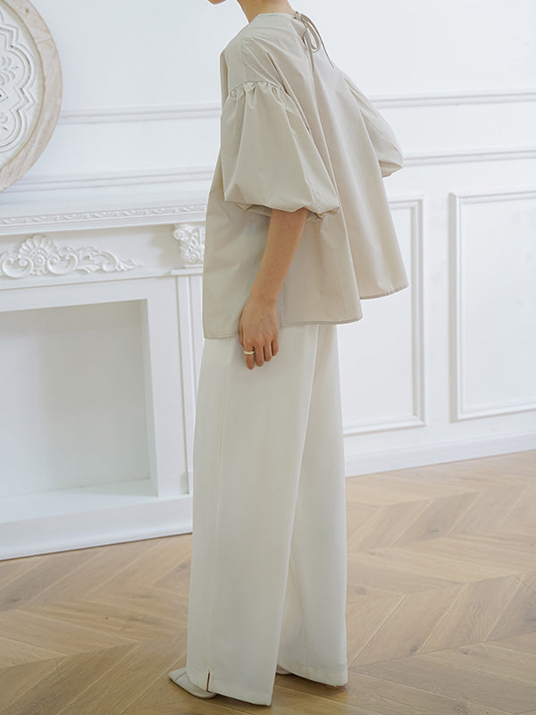 Halbarm Lose Einfarbig V-Ausschnitt Blusen &amp; Hemden Tops 