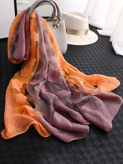 Original Floral Sun-Protection Silk Scarf