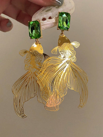 Animal Shape Rhine Stones Drop Earrings