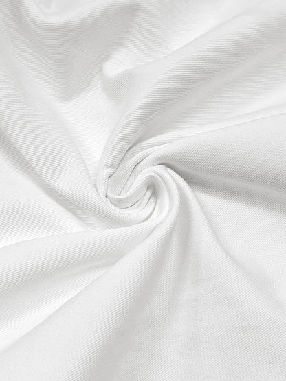 Weite, hoch taillierte Hose mit Kordelzug und Falten 