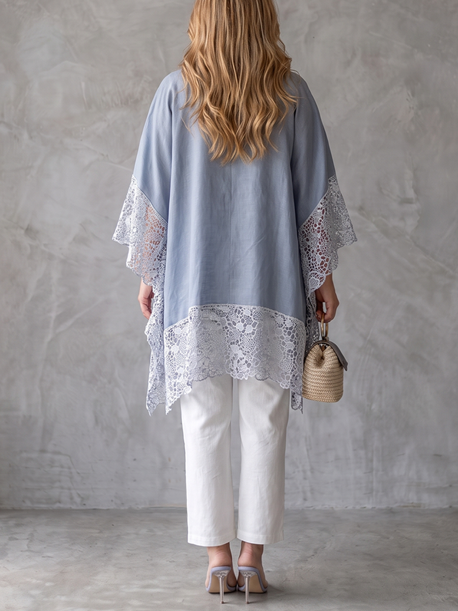 Zipper Split-Joint Solid Color Loose Half Sleeves Lapel Blouses&shirts Tops