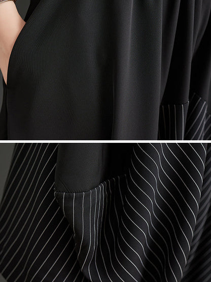 Harem Pants Irregular Clipping Split-Joint Striped Casual Pants Bottoms