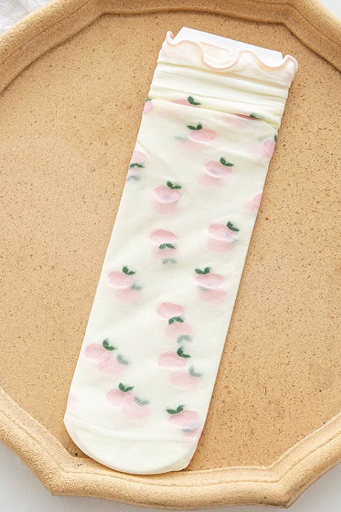 Whimsical Ruffle Edge Sheer Socks