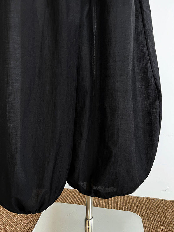 Haremshose mit hoher Taille, Elastizität, einfarbig, Hose mit geteiltem Gelenk 