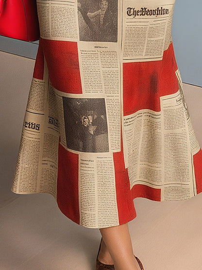 Bodycon Long Sleeves Buttoned Letter Print Pockets Lapel Midi Dresses