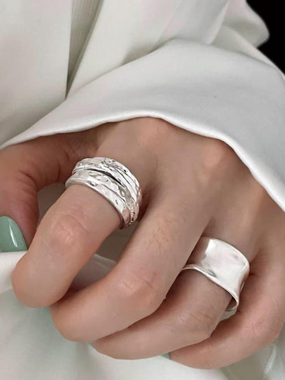 Adjustable Geometric Solid Color Rings Accessories