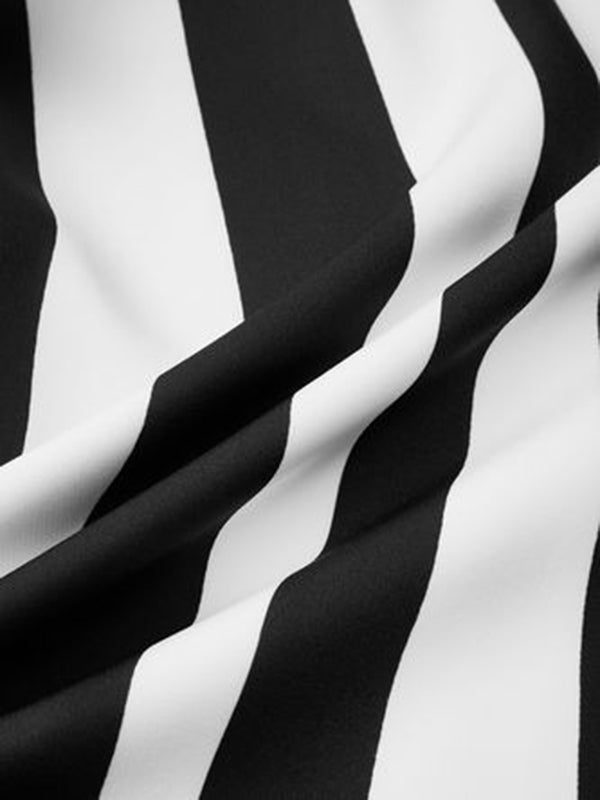 Pantalon taille haute ample à rayures et taille nouée 