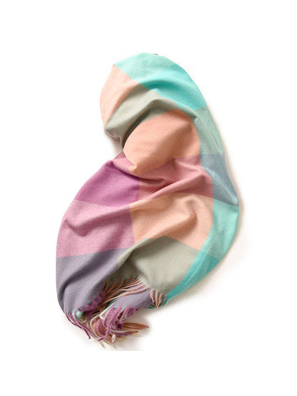 Keep Warm Plaid Tasseled Shawl&Scarf