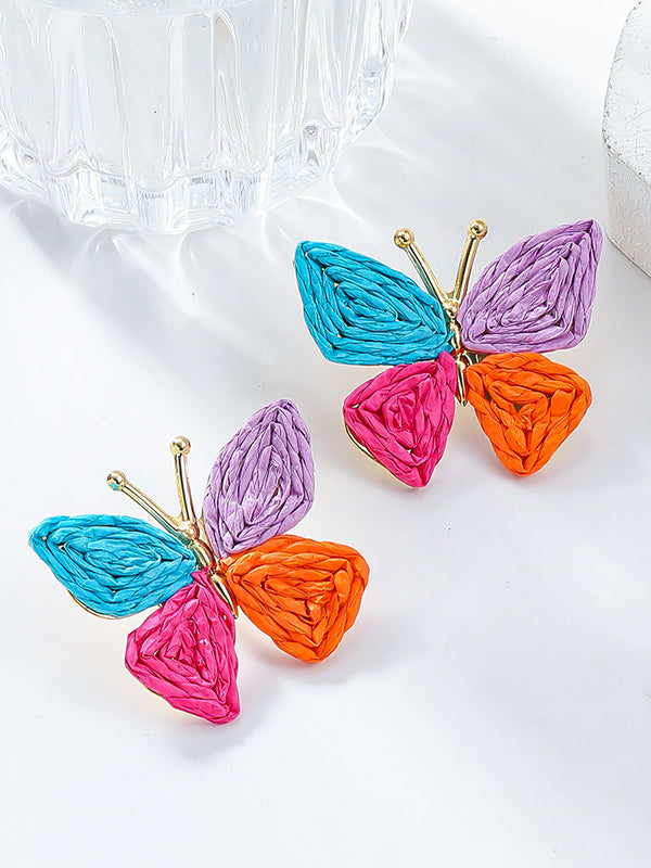 Boucles d'oreilles pendantes en forme de papillon 