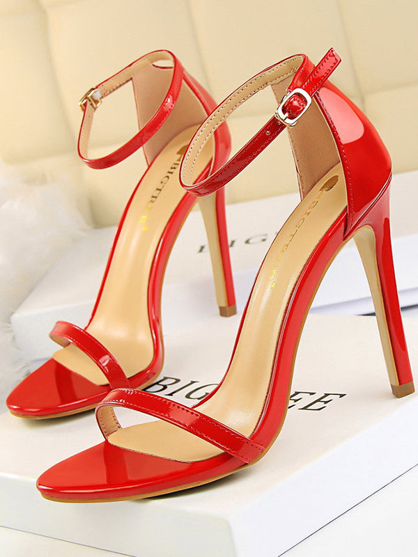 Hollow Open Toe Split-Joint Pumps Sandals RED