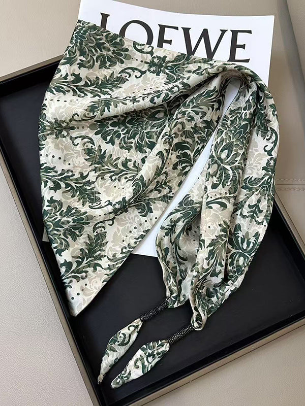 Printed Scarf GREEN One_size