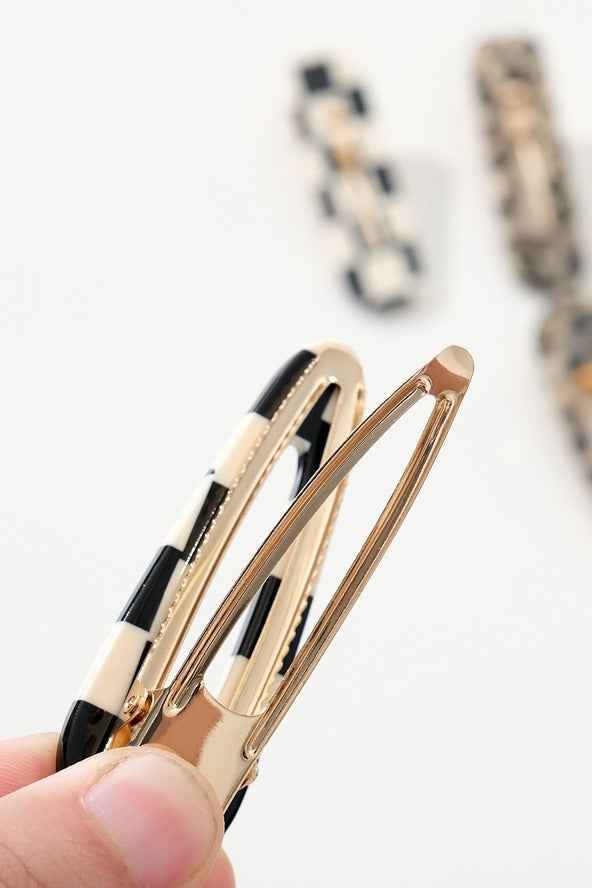 Gemma Printed Barrette Hair Clip, Set of 2