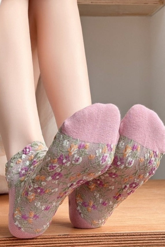 3-Pair Vintage Floral Ankle Socks