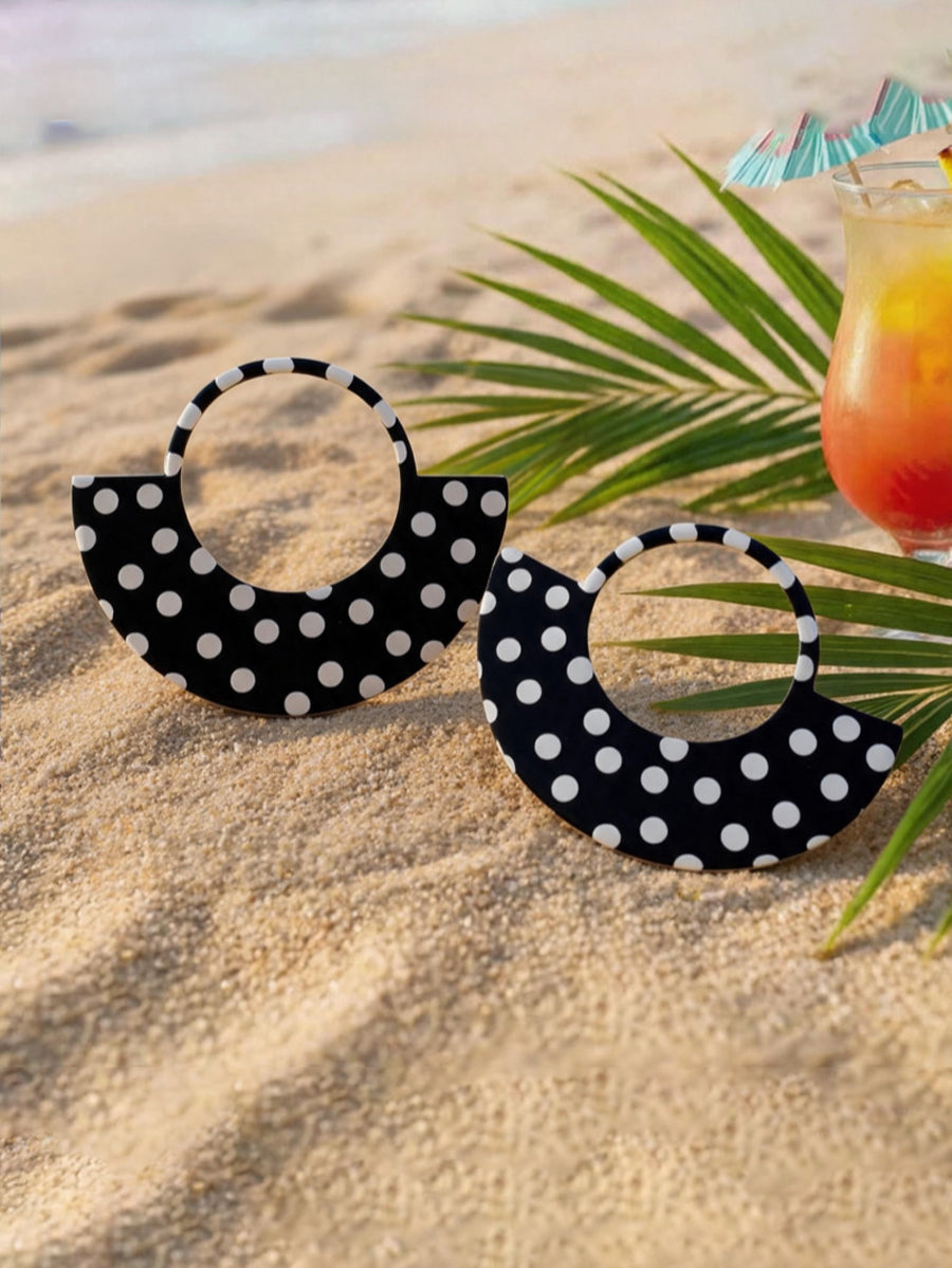Polka-Dot Geometric Earrings Accessories