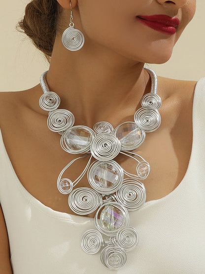 Artisan Gemstone Wirework Necklace & Earring Set