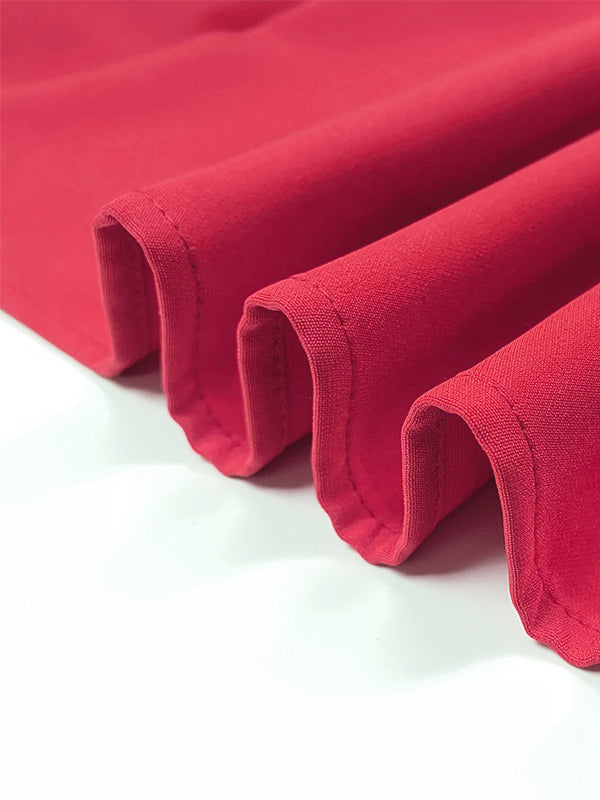 Robe chemise moulante à manches longues et col en V, couleur unie, boutonnée 