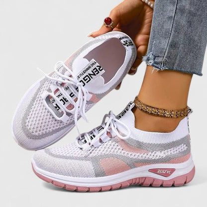 Zara | Women's Mesh Lace-Up Sneakers Lightweight Athletic Shoes