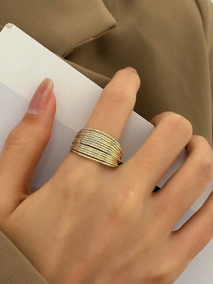 Bagues creuses réglables à paillettes de couleur unie, accessoires 