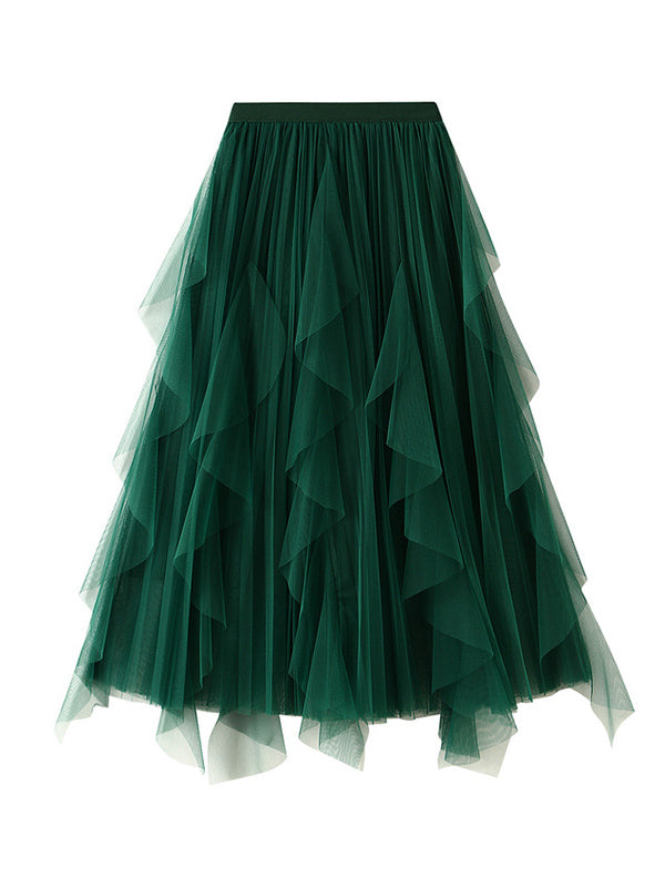Original Stylish 7 Colors Falbala Gauze Skirt