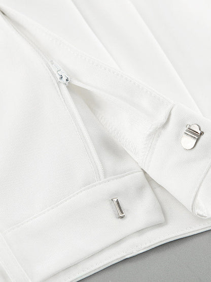 High Waisted Loose No Belt Pleated Pockets Solid Color Suit Pants Trousers