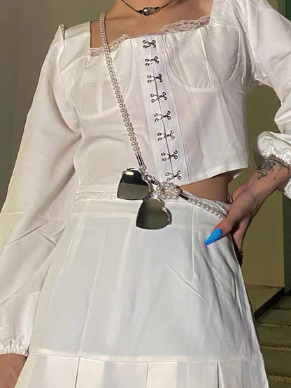 Beaded Heart Shape Shiny Waist Chain Accessories