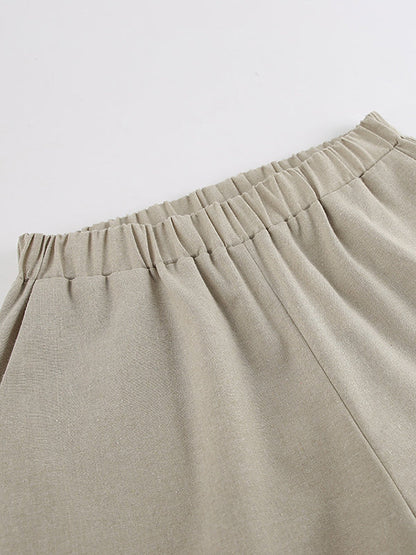 Loose Hollow Split-Joint Halter-Neck Vest + Elasticity High Waisted Pants Trousers Two Pieces Set