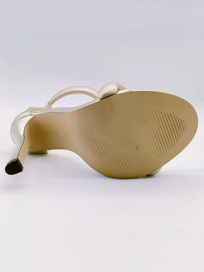 Open Toe Shiny Zipper Pumps Sandals