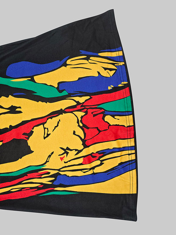 Robes longues à col montant et imprimé floral multicolore 