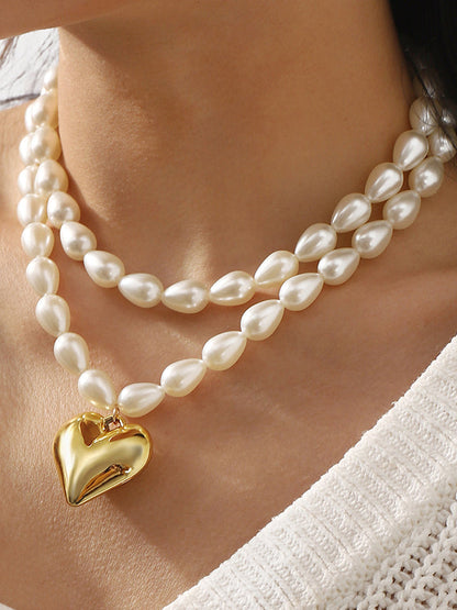 Double Layered Heart Shape Necklaces Accessories