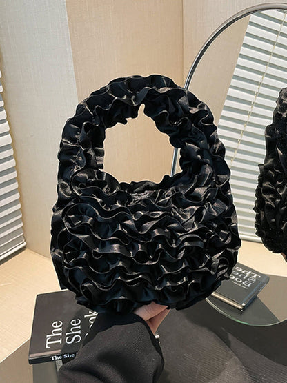 Ruffled Solid Color Mini Bags
