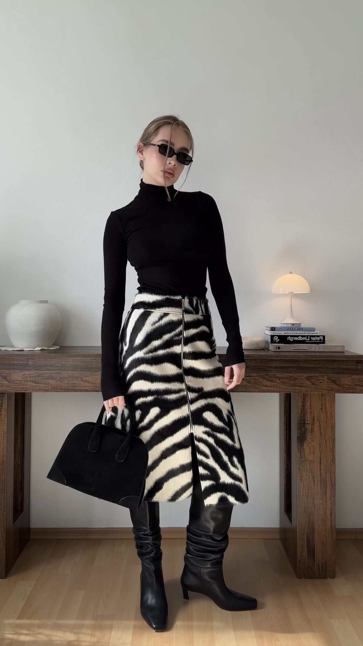 Women Zebra Print Skirt | High Waist | Midi Skirt | Elegant | Slim | Long Skirt