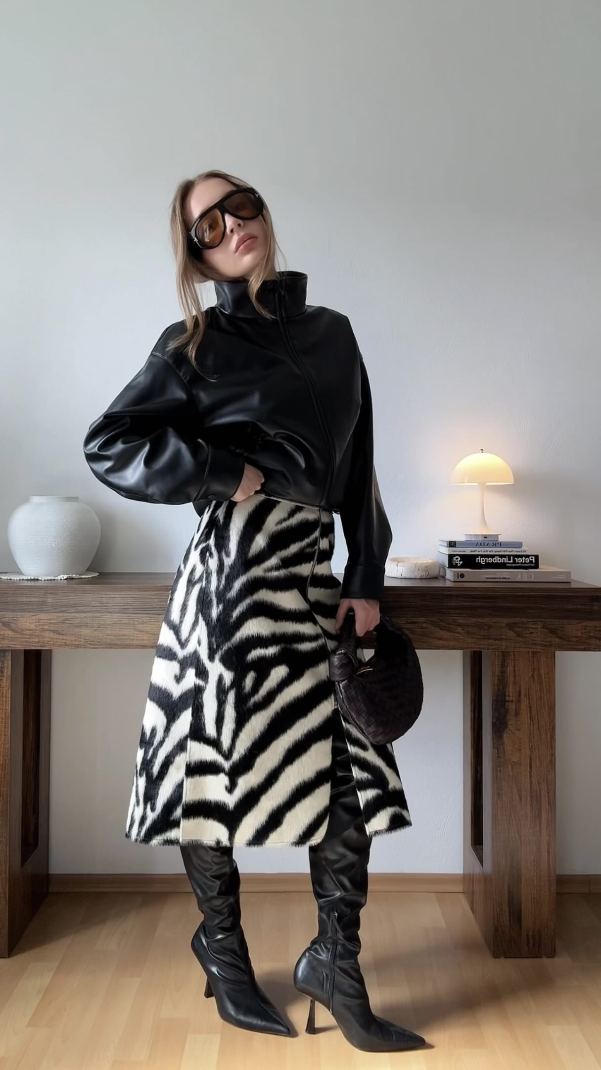 Women Zebra Print Skirt | High Waist | Midi Skirt | Elegant | Slim | Long Skirt