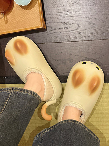 Round-Toe Split-Joint Platform Shoes Slippers
