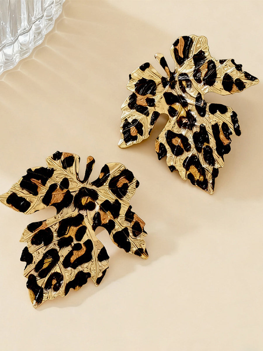 Leopard Leaves Shape Earrings Accessories