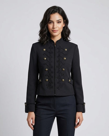 Women Rope Knot Button Jacket | Long Sleeves | Napoleon Jacket