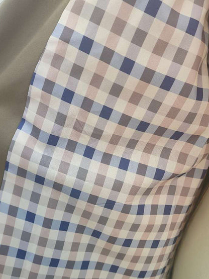 Long Sleeves Loose Buttoned Plaid Split-Joint Lapel Outerwear Trench Coats