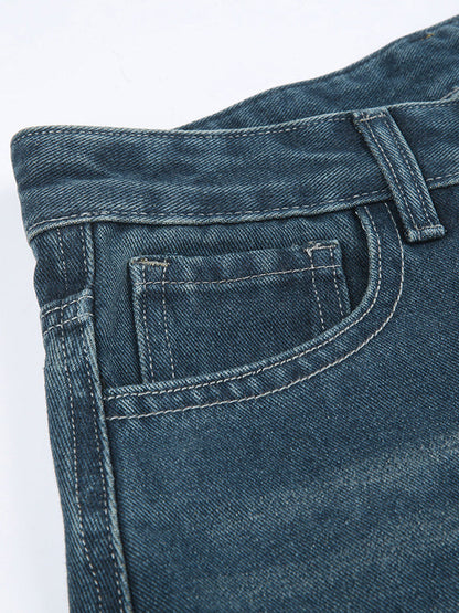 A-Line High Waisted Fringed Gradient Split-Joint Skirts