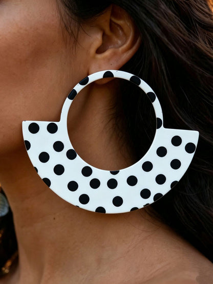Polka-Dot Geometric Earrings Accessories