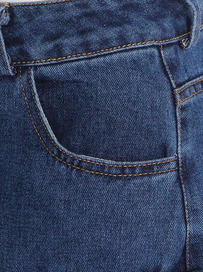 Original Wide Leg Loose Split-Joint With Big Pockets Jean Pants Bottoms