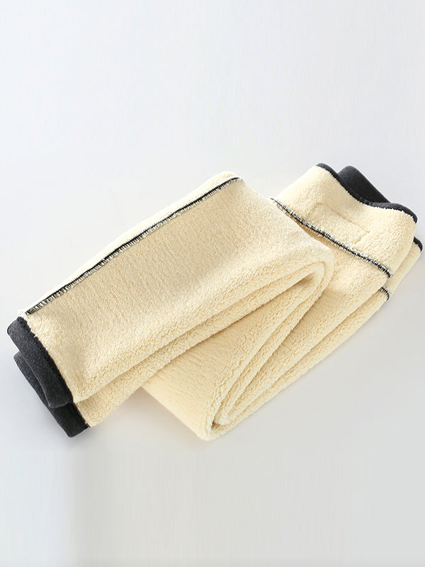 Simple Skinny Leg Keep Warm Solid Color With Velvet Leggings