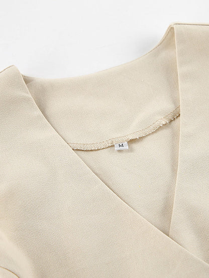 Solid Color Sleeveless Asymmetric Split-Joint  V-Neck Vest Tops +  Straight Leg Pants Suits Two Pieces Set