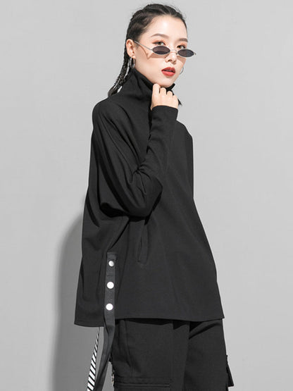 Original Solide Stehkragen T-Shirts Tops 