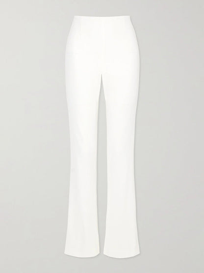 High-Low Wrap Falbala Solid Color V-Neck Shirts Tops&Pants Two Pieces Set