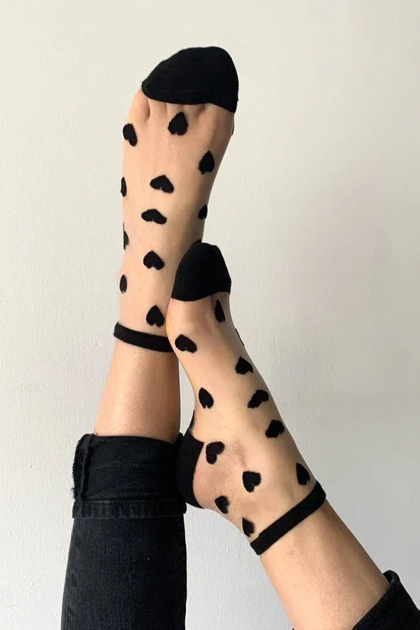Sheer Ankle Heart Socks